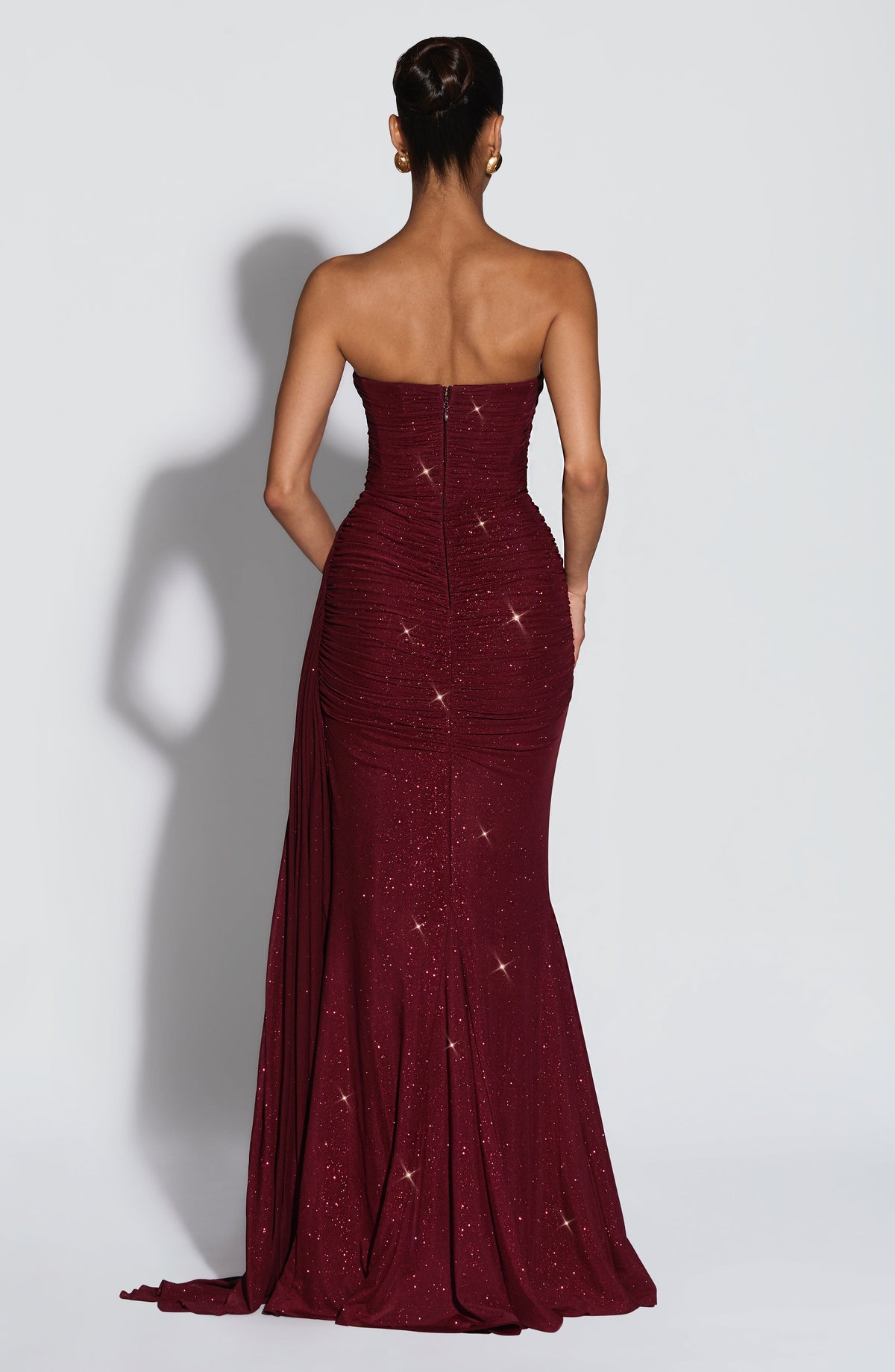 Flourenne Ashira Maxi Dress in Wine Sparkle