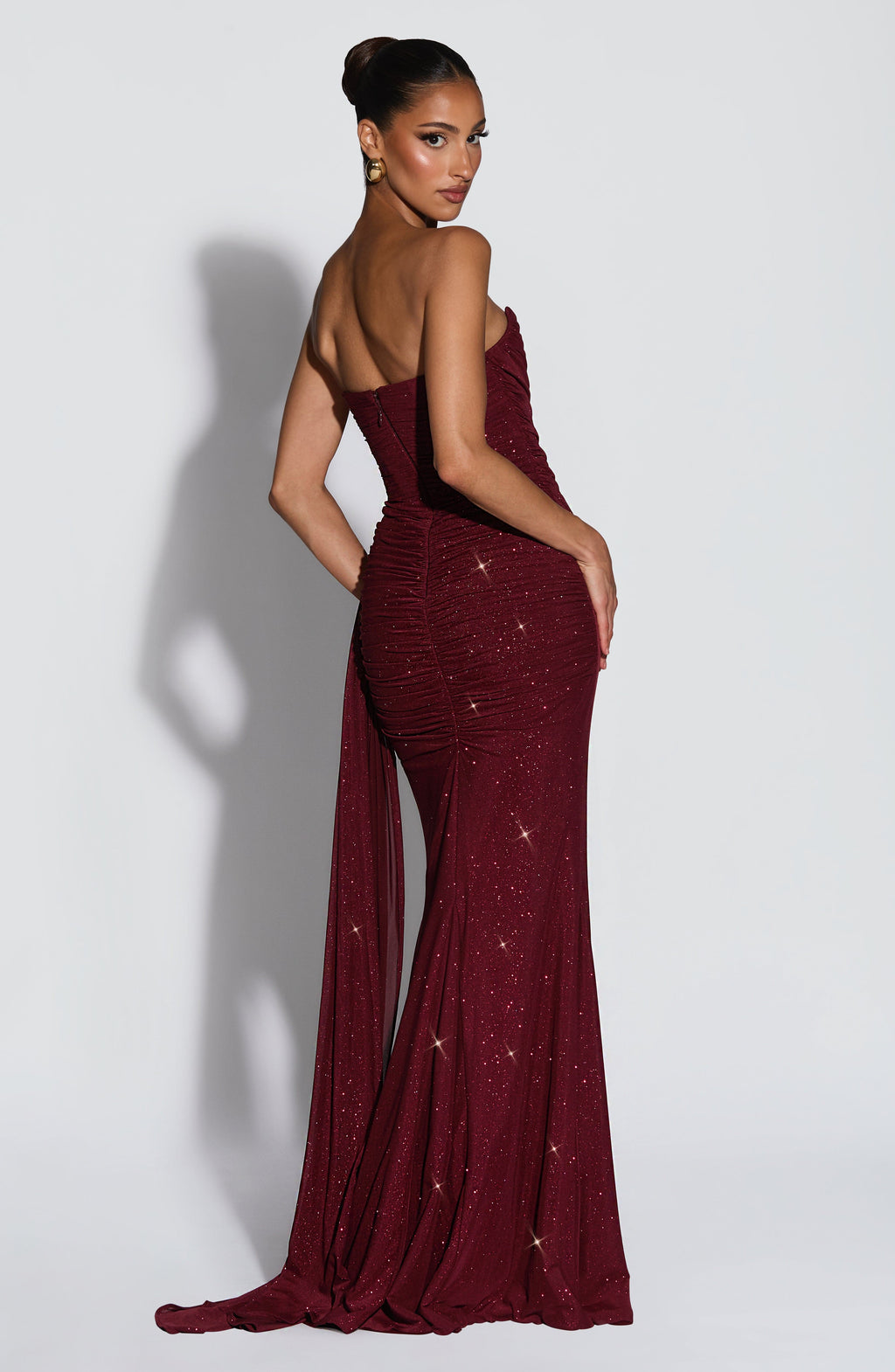 Flourenne Ashira Maxi Dress in Wine Sparkle