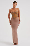 Flourenne Astara Maxi Skirt in Chocolate