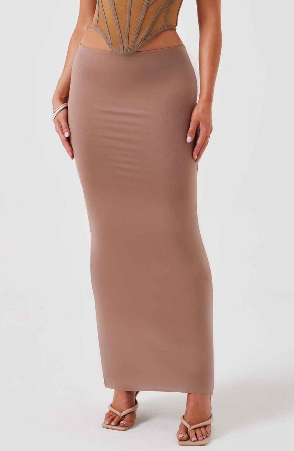 Flourenne Astara Maxi Skirt in Chocolate