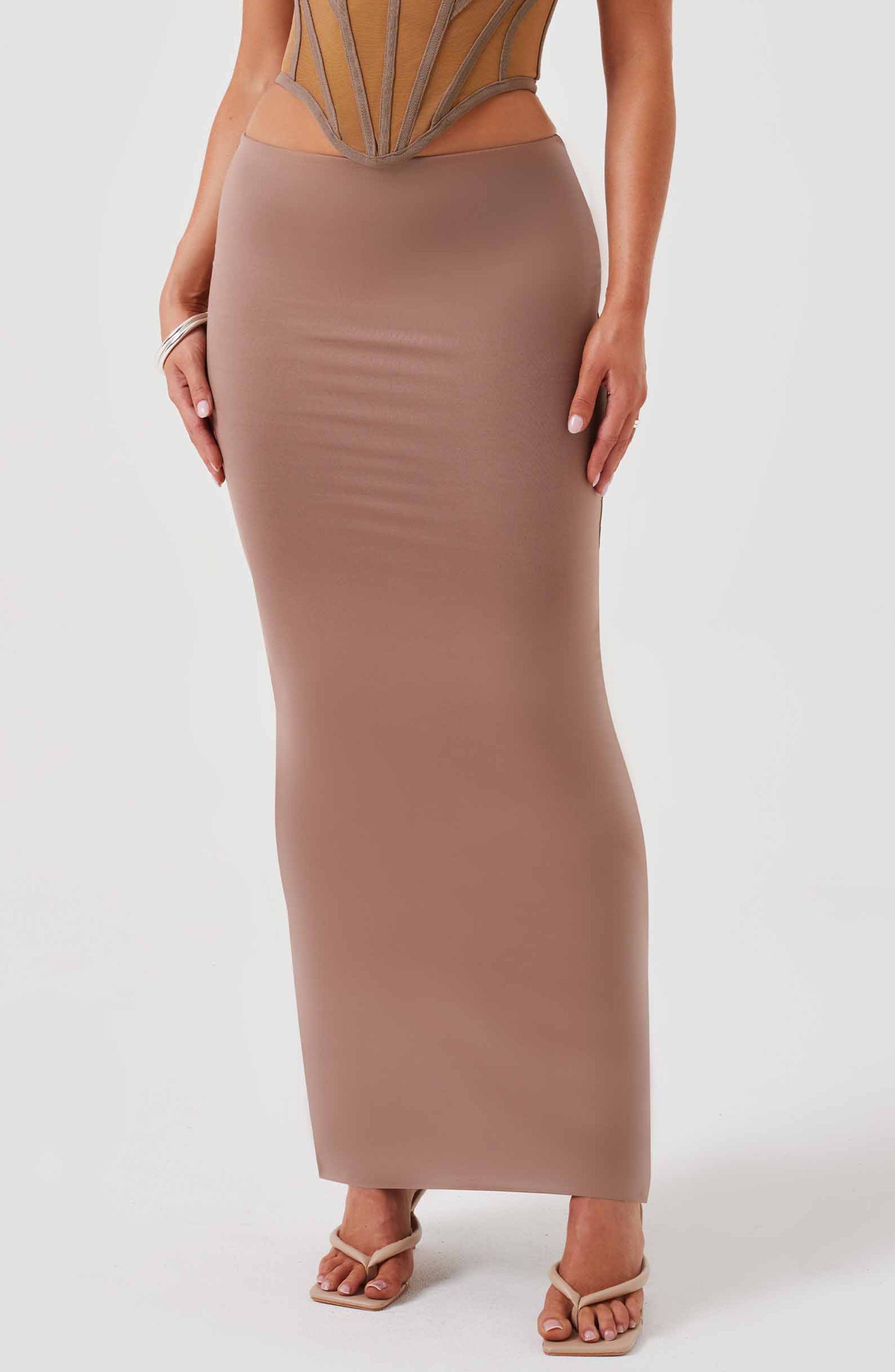 Flourenne Astara Maxi Skirt in Chocolate