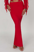 Flourenne Astara Maxi Skirt in Red