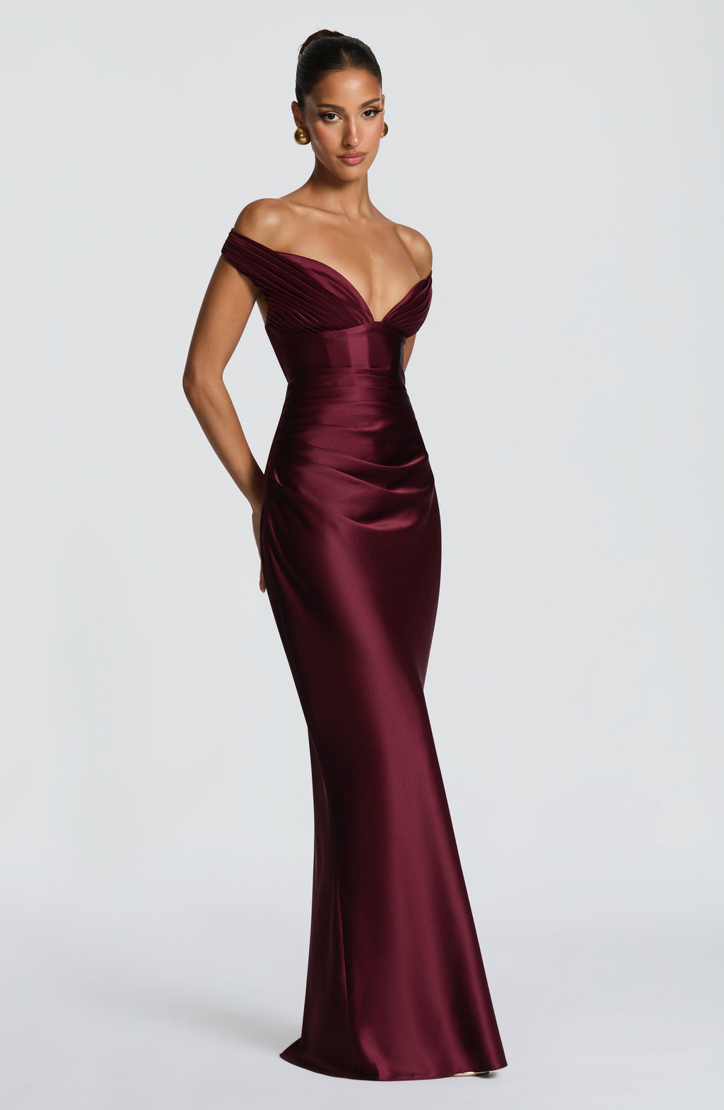 Flourenne Aurelie Maxi Dress in Cherry Lacquer