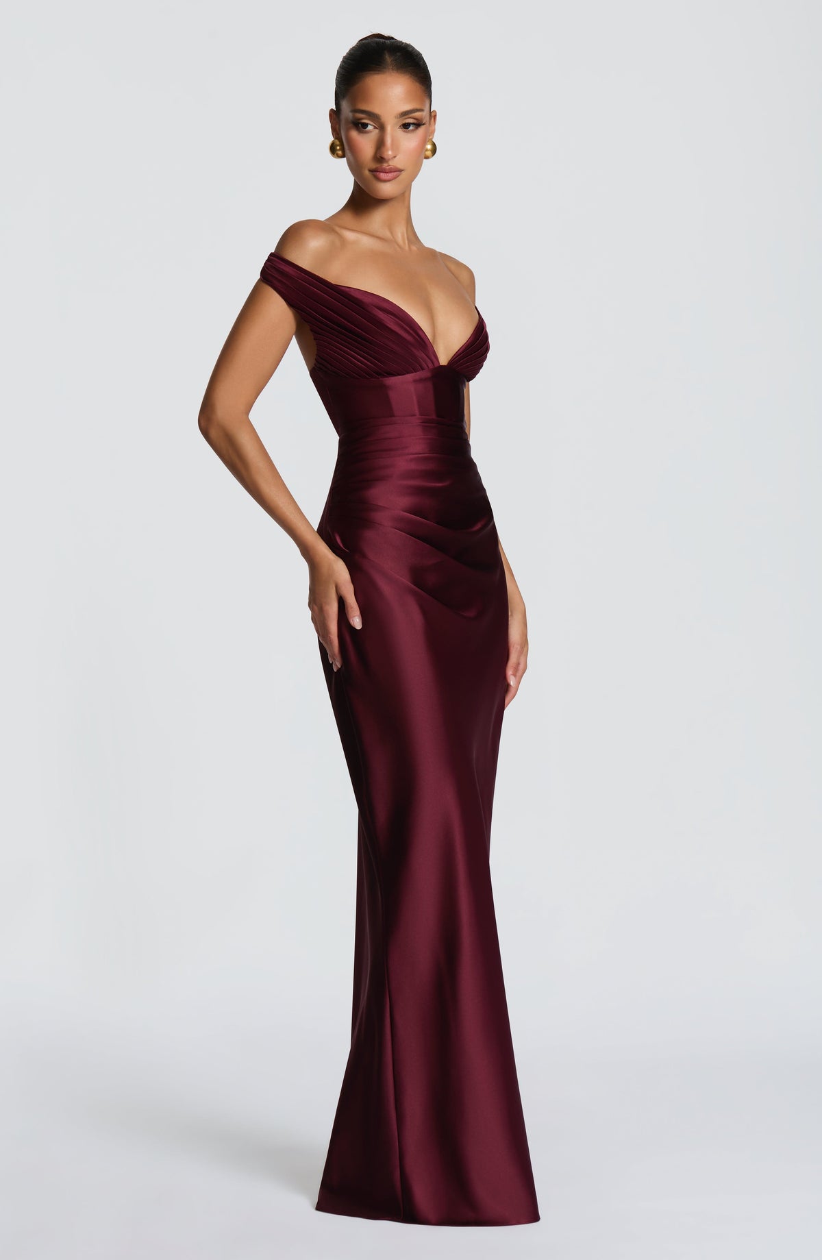 Flourenne Aurelie Maxi Dress in Cherry Lacquer