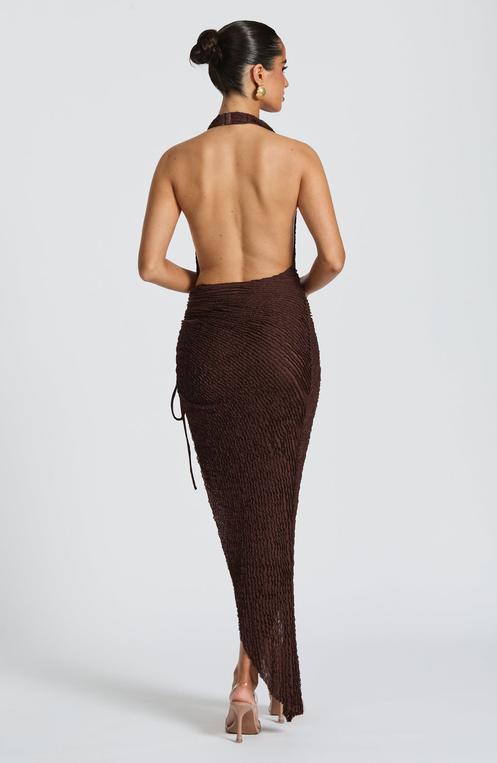 Flourenne Ayla Midi Dress in Plum Brown