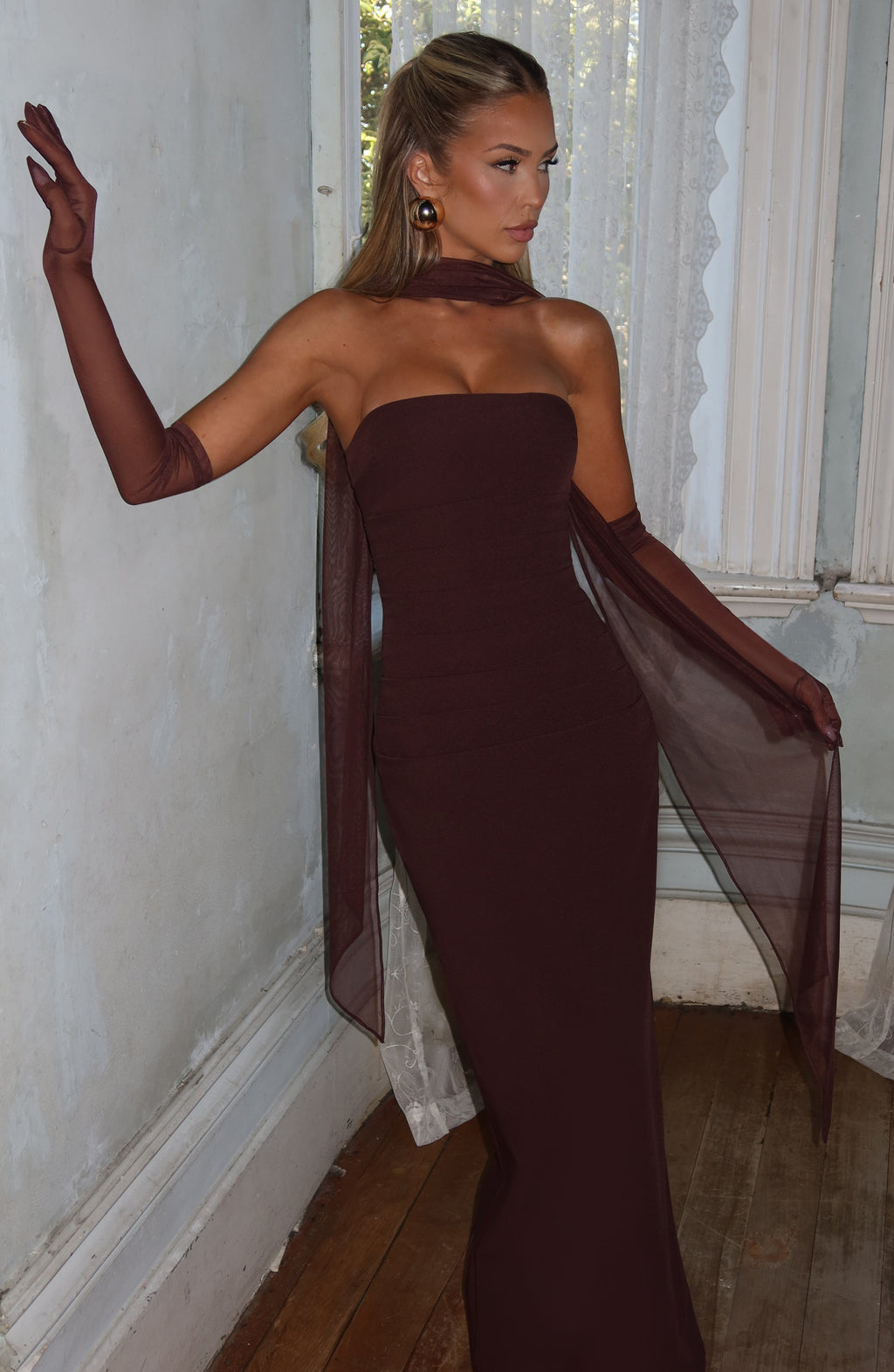 Flourenne Aylah Scarf in Plum Brown
