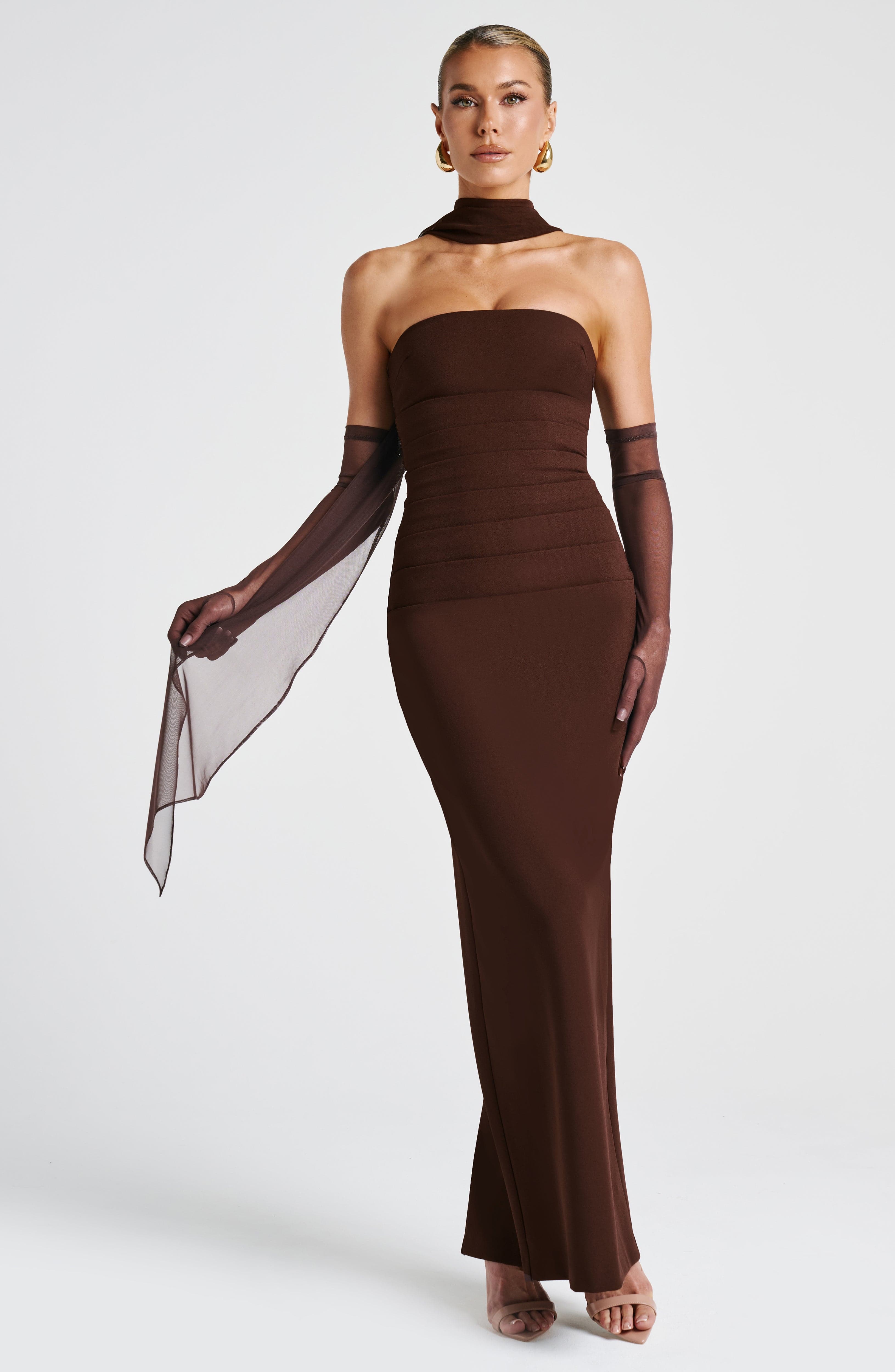 Flourenne Aylah Scarf in Plum Brown