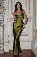 Flourenne Aylin Maxi Skirt in Deep Olive