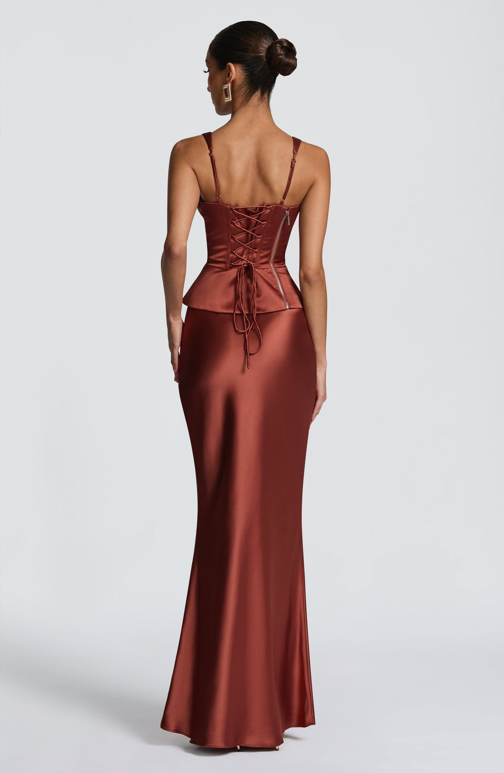 Flourenne Aylin Maxi Skirt in Rust