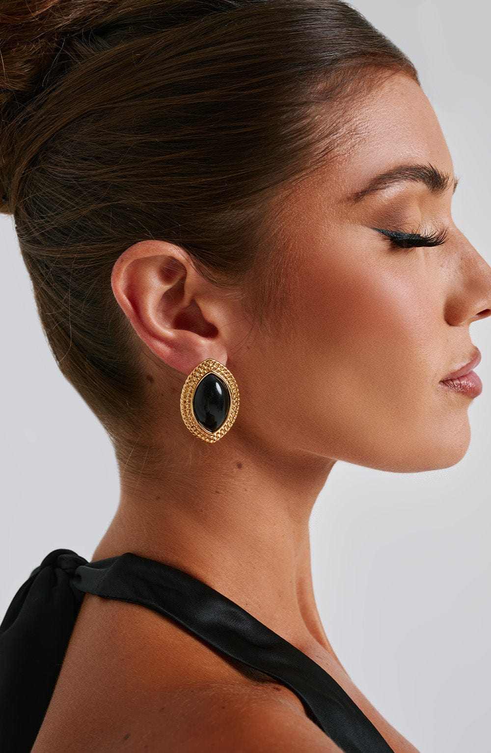 Flourenne Azra Earrings in Black/Gold