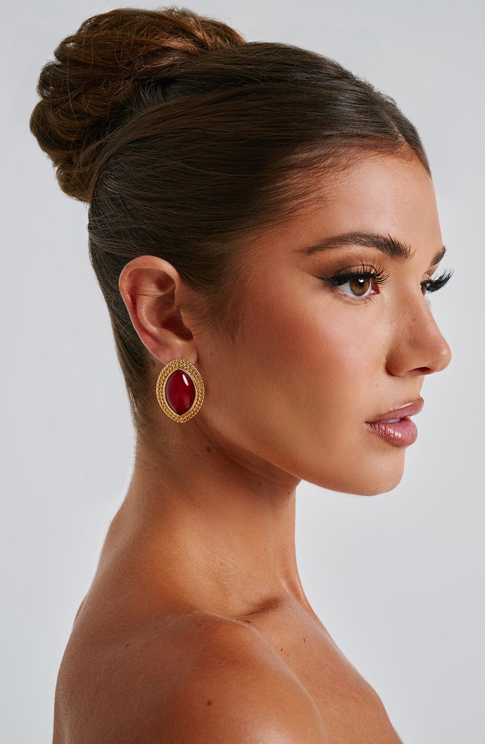 Flourenne Azra Earrings in Red/Gold