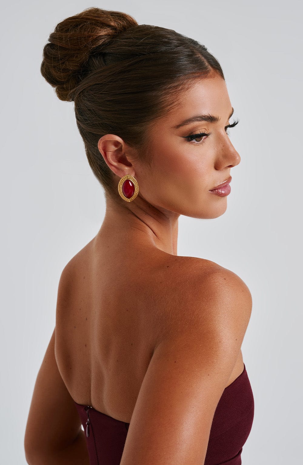 Flourenne Azra Earrings in Red/Gold