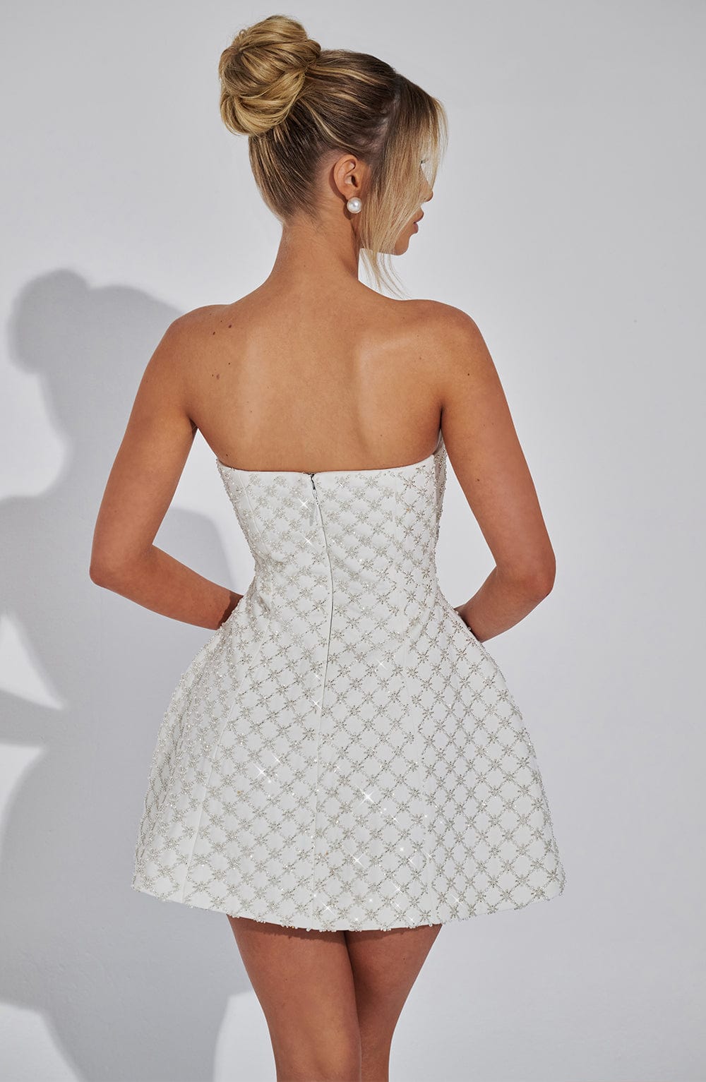 Flourenne Beatriz Mini Dress in Ivory