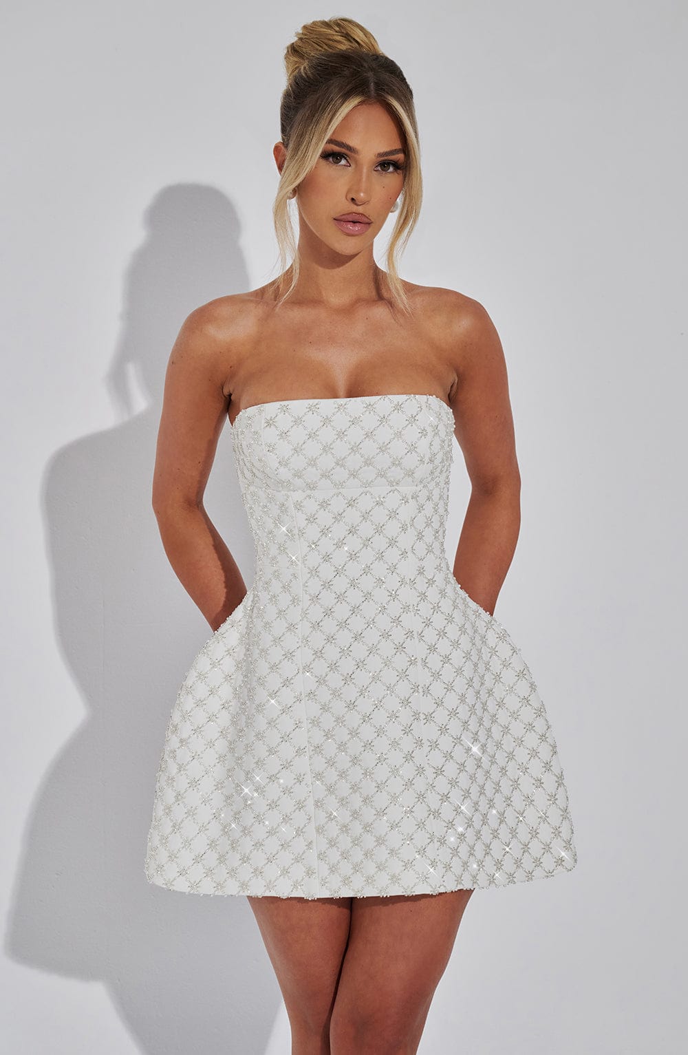 Flourenne Beatriz Mini Dress in Ivory