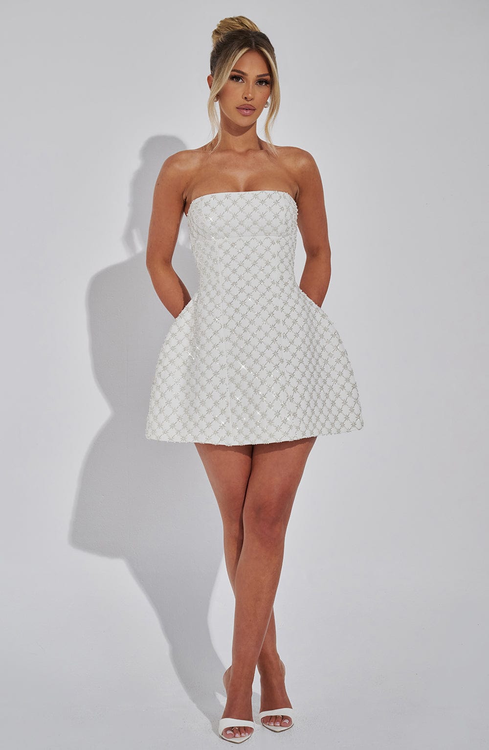 Flourenne Beatriz Mini Dress in Ivory