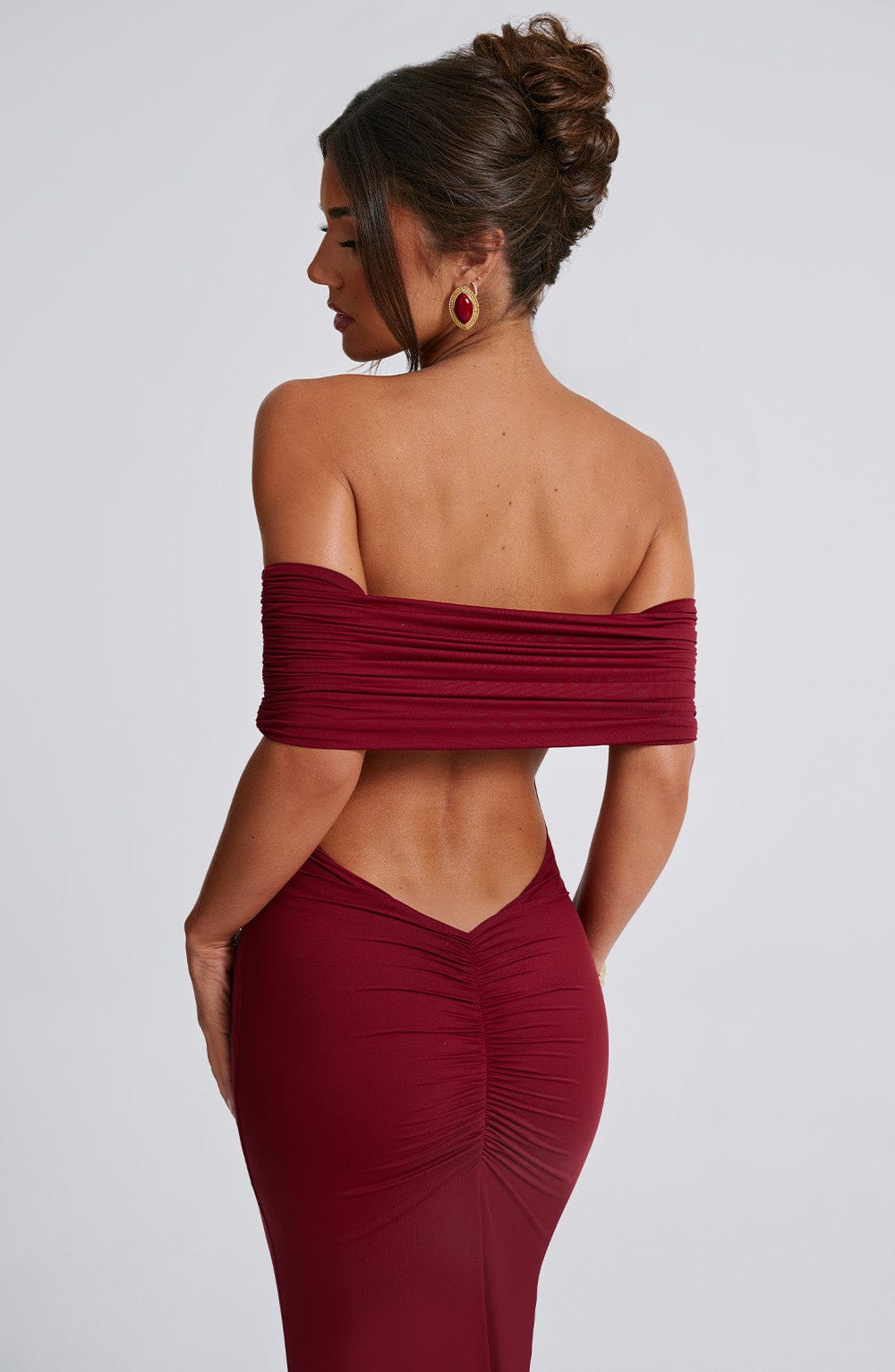 Flourenne Belinda Maxi Dress in Burgundy