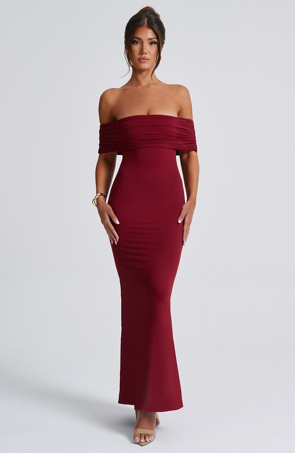 Flourenne Belinda Maxi Dress in Burgundy