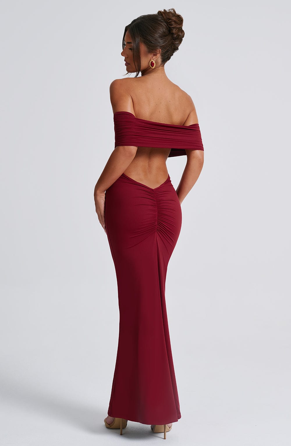 Flourenne Belinda Maxi Dress in Burgundy