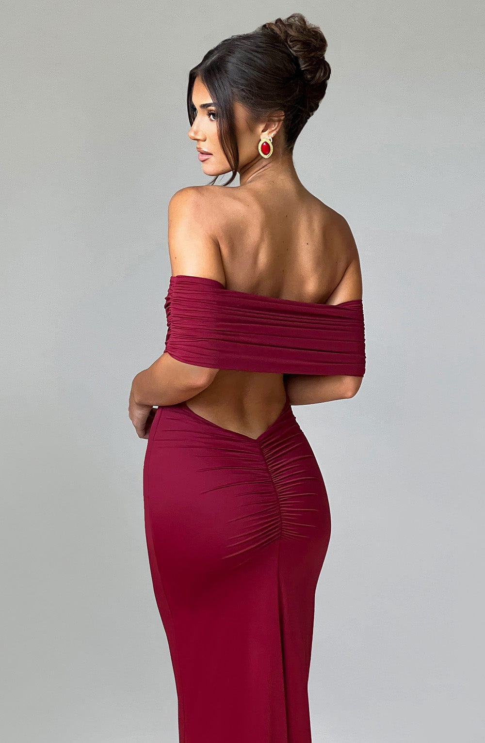 Flourenne Belinda Maxi Dress in Burgundy