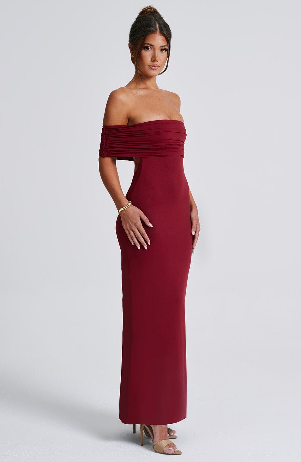 Flourenne Belinda Maxi Dress in Burgundy