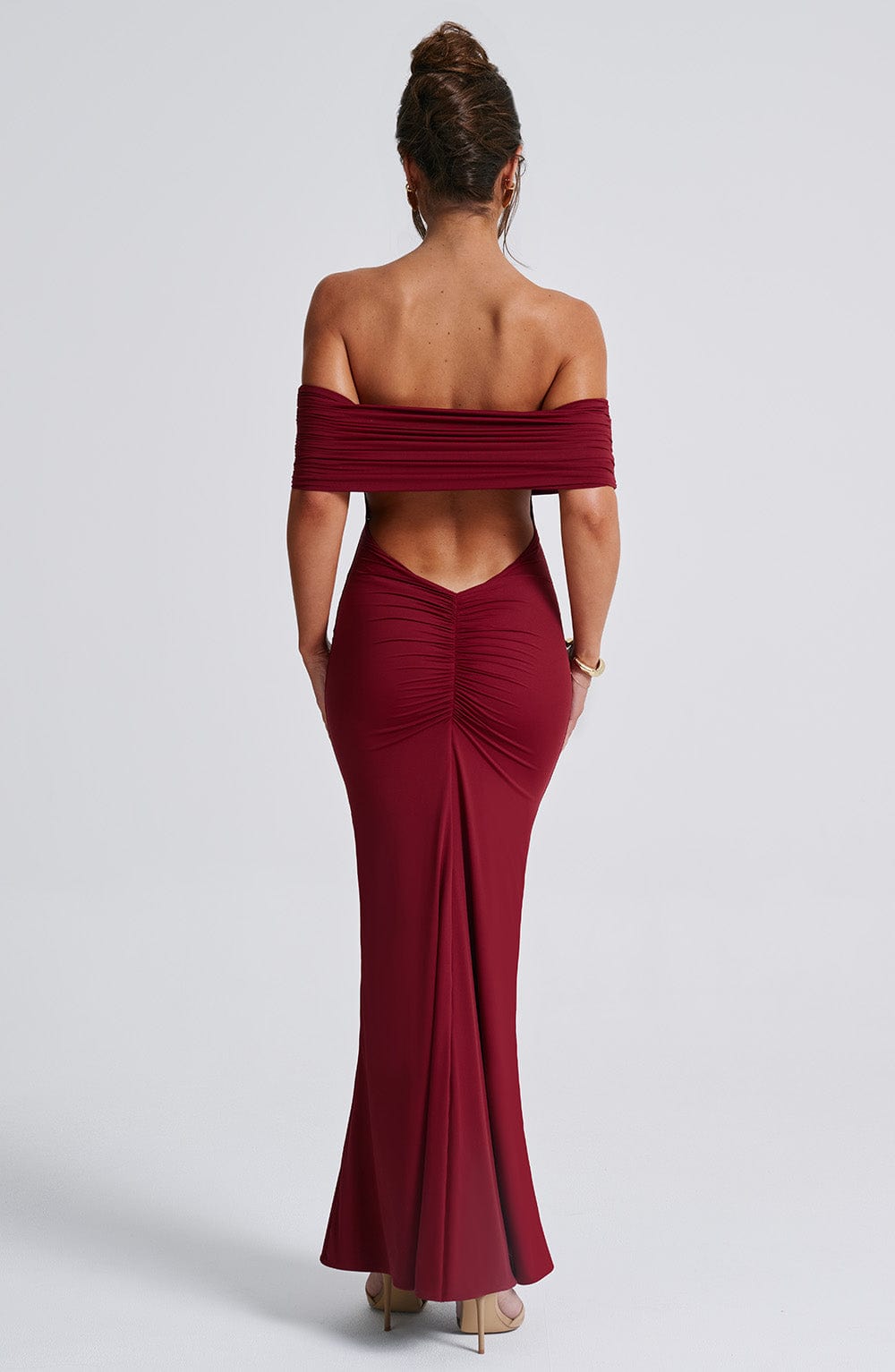 Flourenne Belinda Maxi Dress in Burgundy