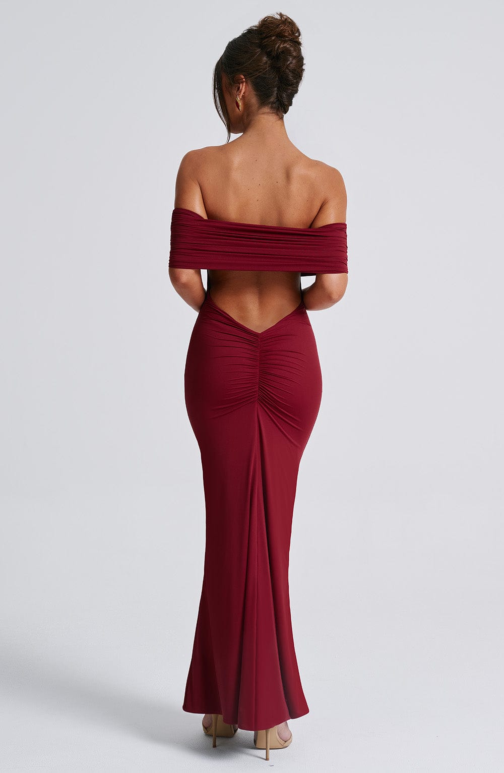 Flourenne Belinda Maxi Dress in Burgundy