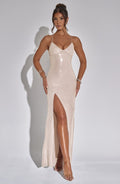 Flourenne Bellini Maxi Dress in Nude
