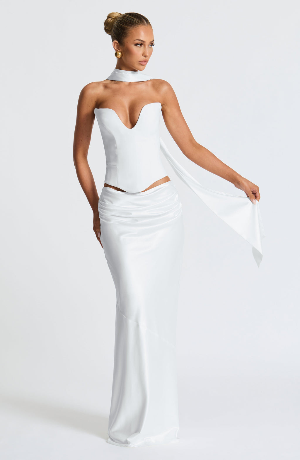Flourenne Bernadine Maxi Skirt in Ivory