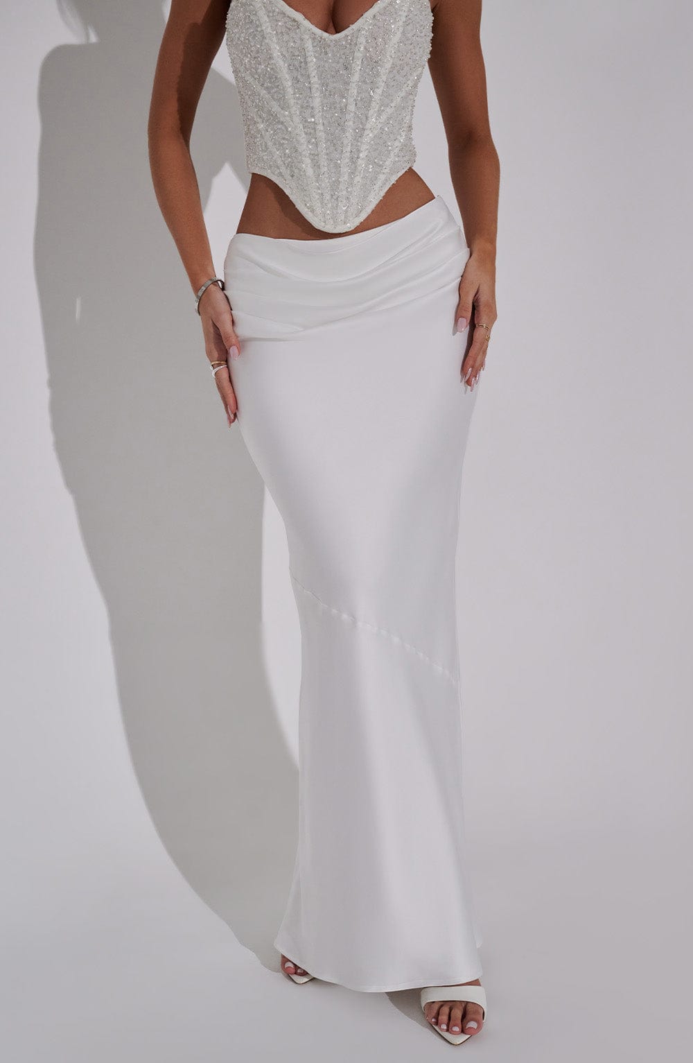 Flourenne Bernadine Maxi Skirt in Ivory