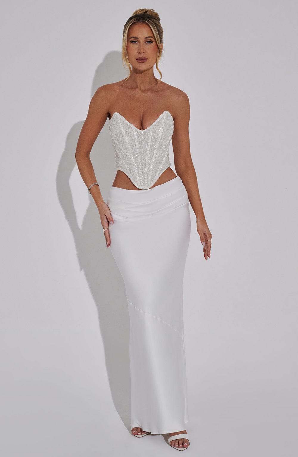 Flourenne Bernadine Maxi Skirt in Ivory