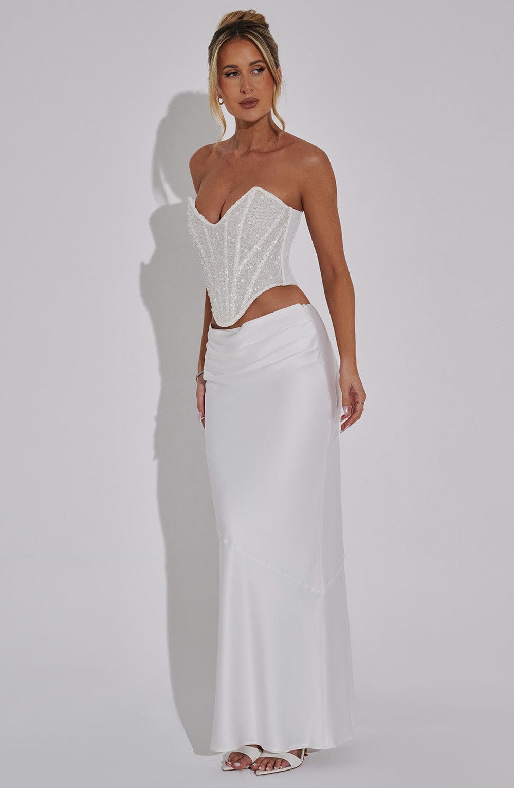 Flourenne Bernadine Maxi Skirt in Ivory