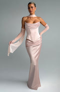 Flourenne Bernadine Maxi Skirt in Soft Peach
