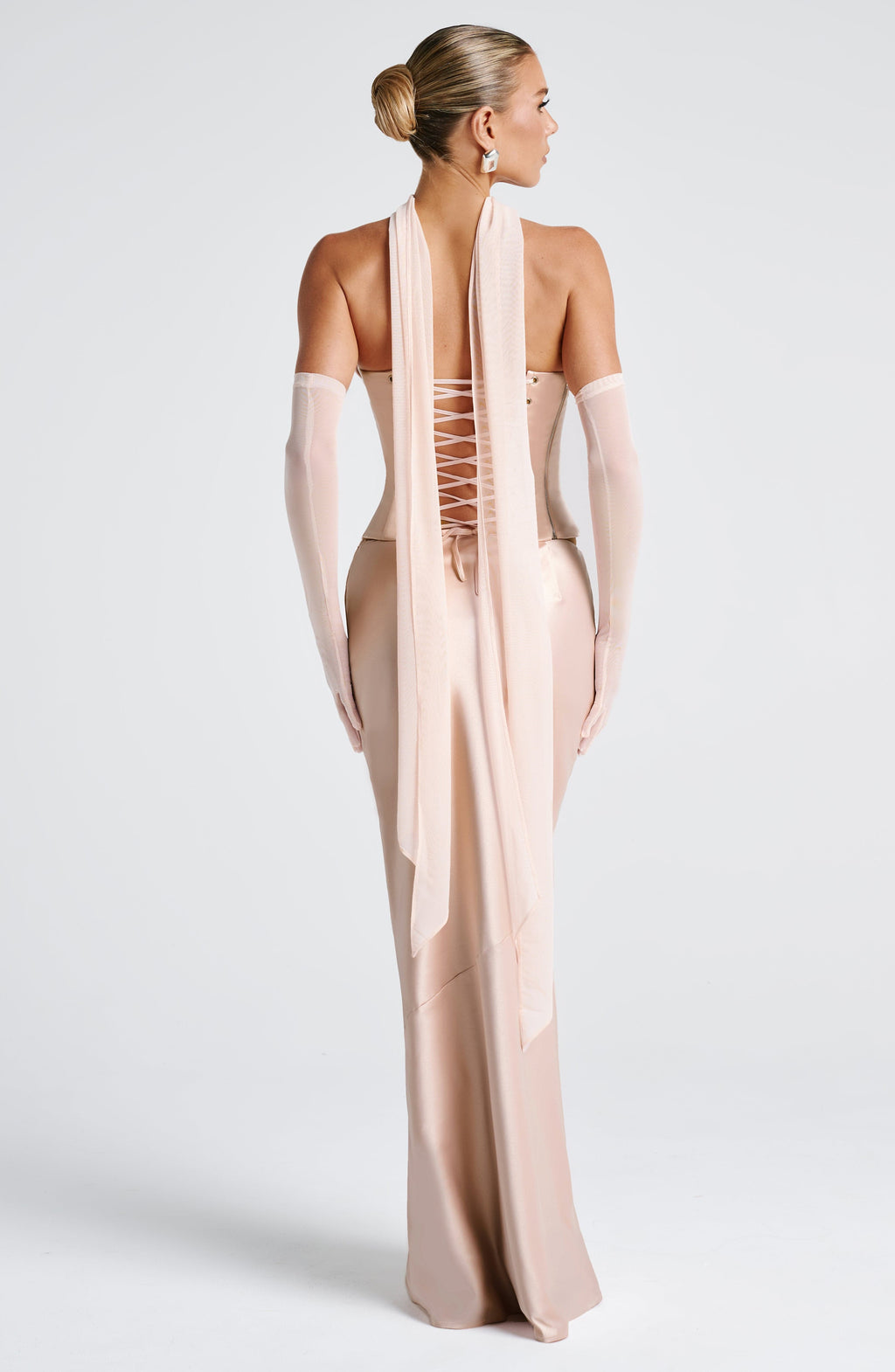 Flourenne Bernadine Maxi Skirt in Soft Peach