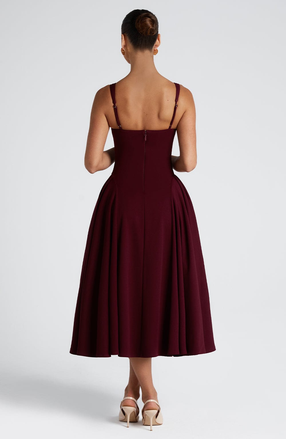 Flourenne Bettina Midi Dress in Cherry Lacquer
