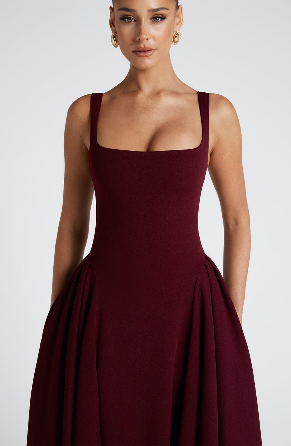 Flourenne Bettina Midi Dress in Cherry Lacquer