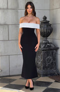 Flourenne Bexley Midi Dress in Black/White