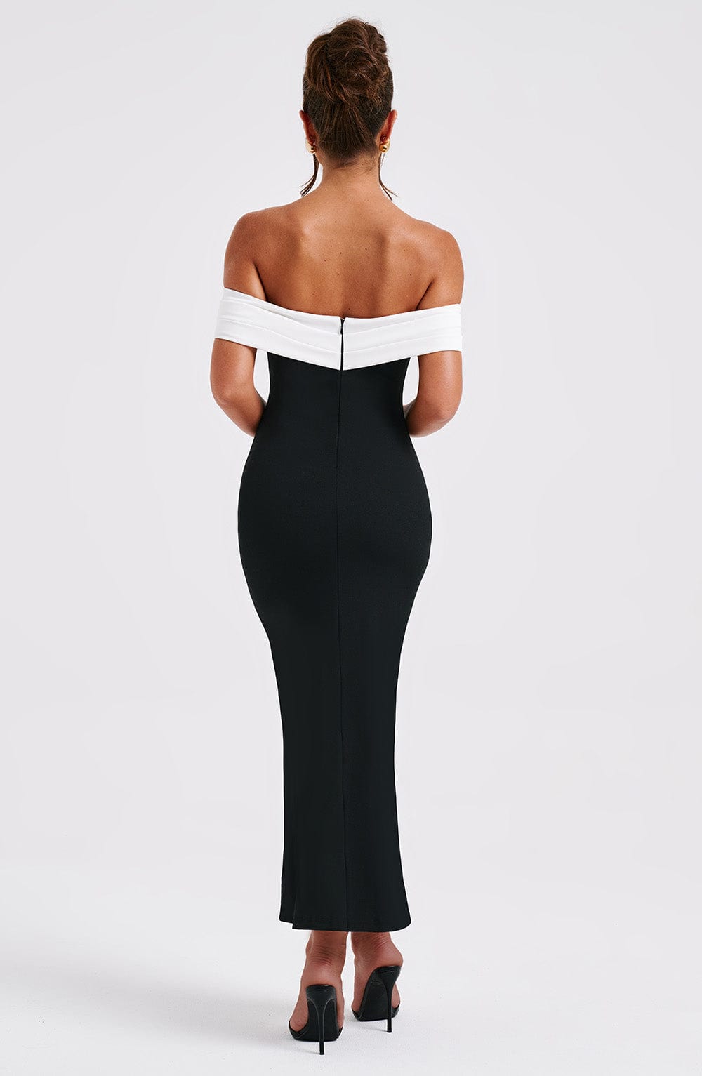 Flourenne Bexley Midi Dress in Black/White