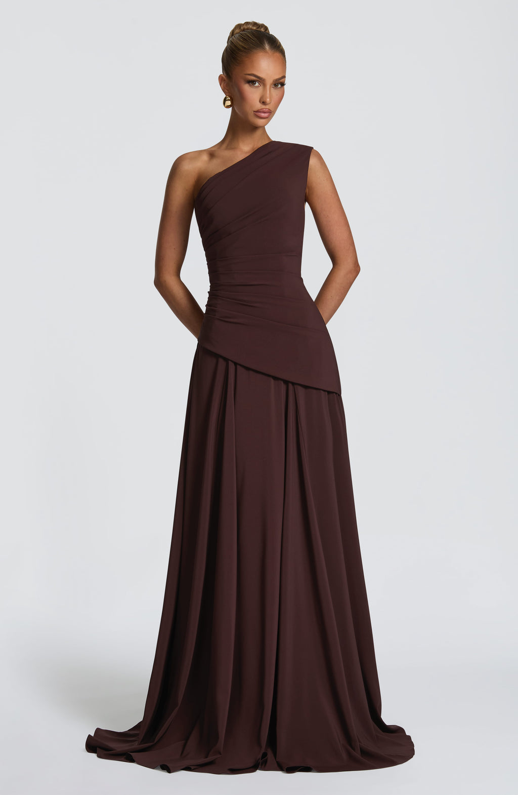 Flourenne Bianka Maxi Dress in Plum Brown