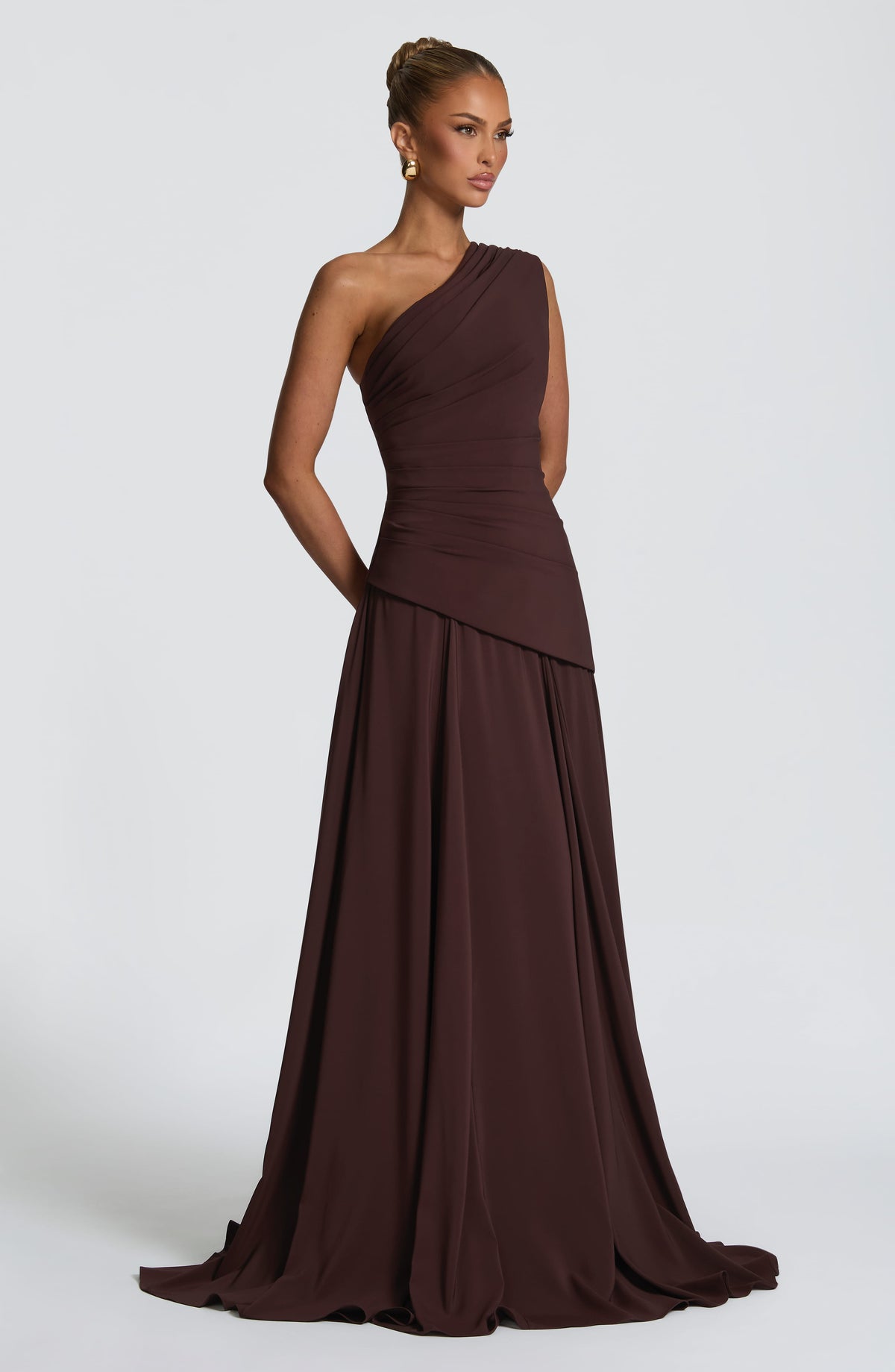 Flourenne Bianka Maxi Dress in Plum Brown