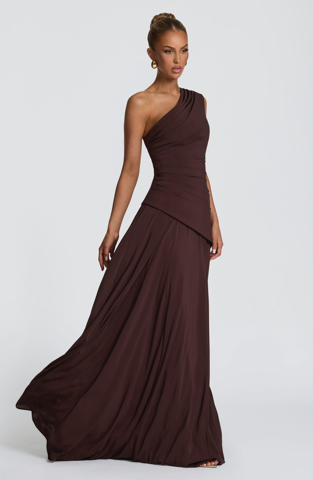 Flourenne Bianka Maxi Dress in Plum Brown