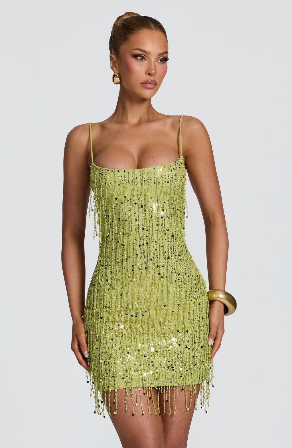 Flourenne Blaine Mini Dress in Olive