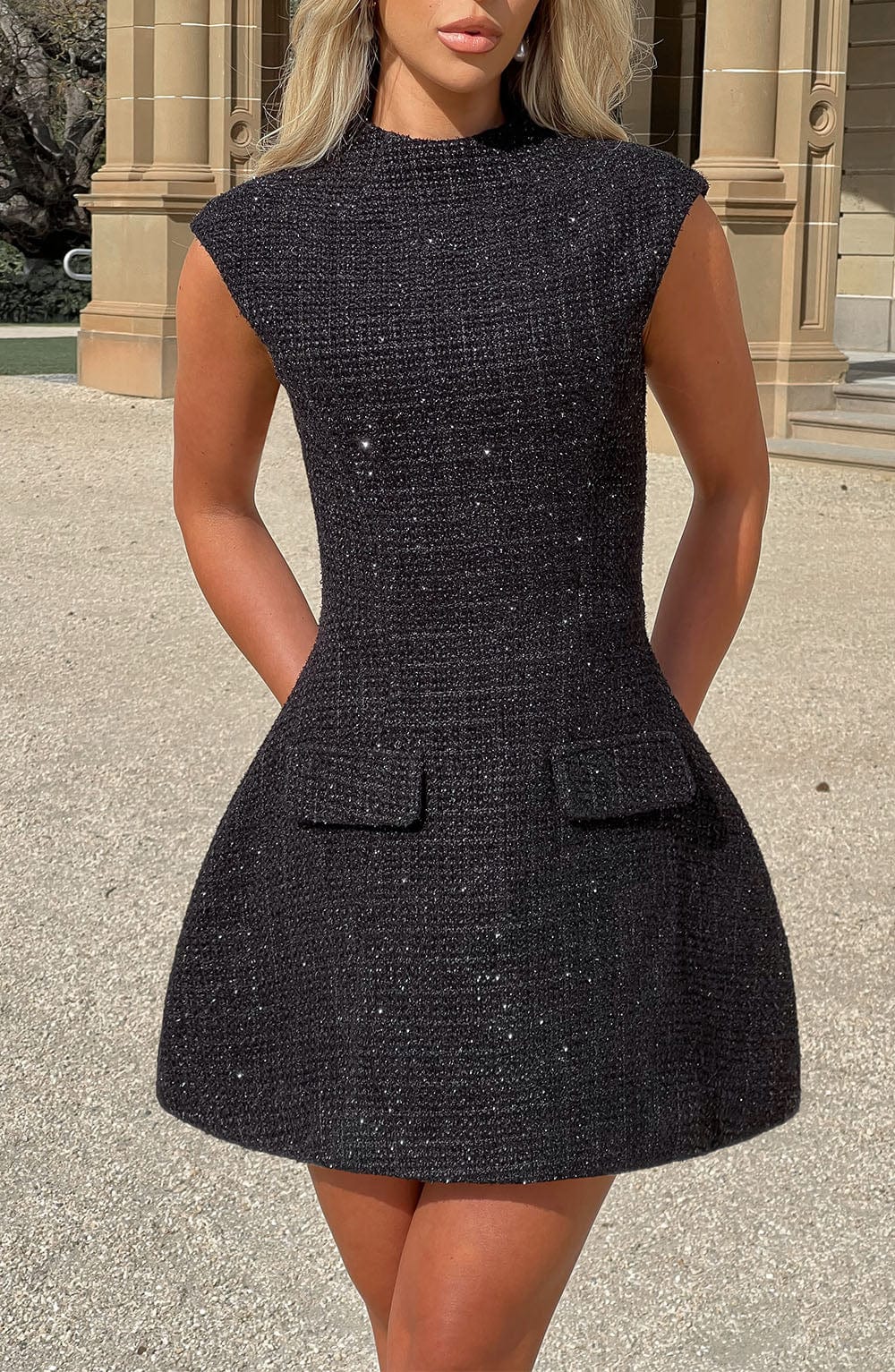 Flourenne Blakelyn Mini Dress in Black