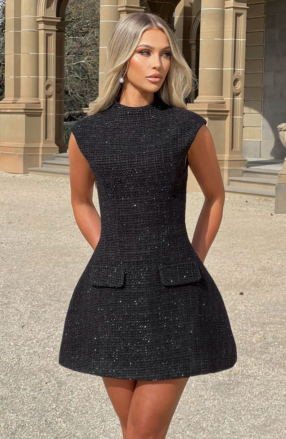 Flourenne Blakelyn Mini Dress in Black