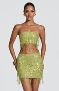 Flourenne Blayne Mini Skirt in Olive