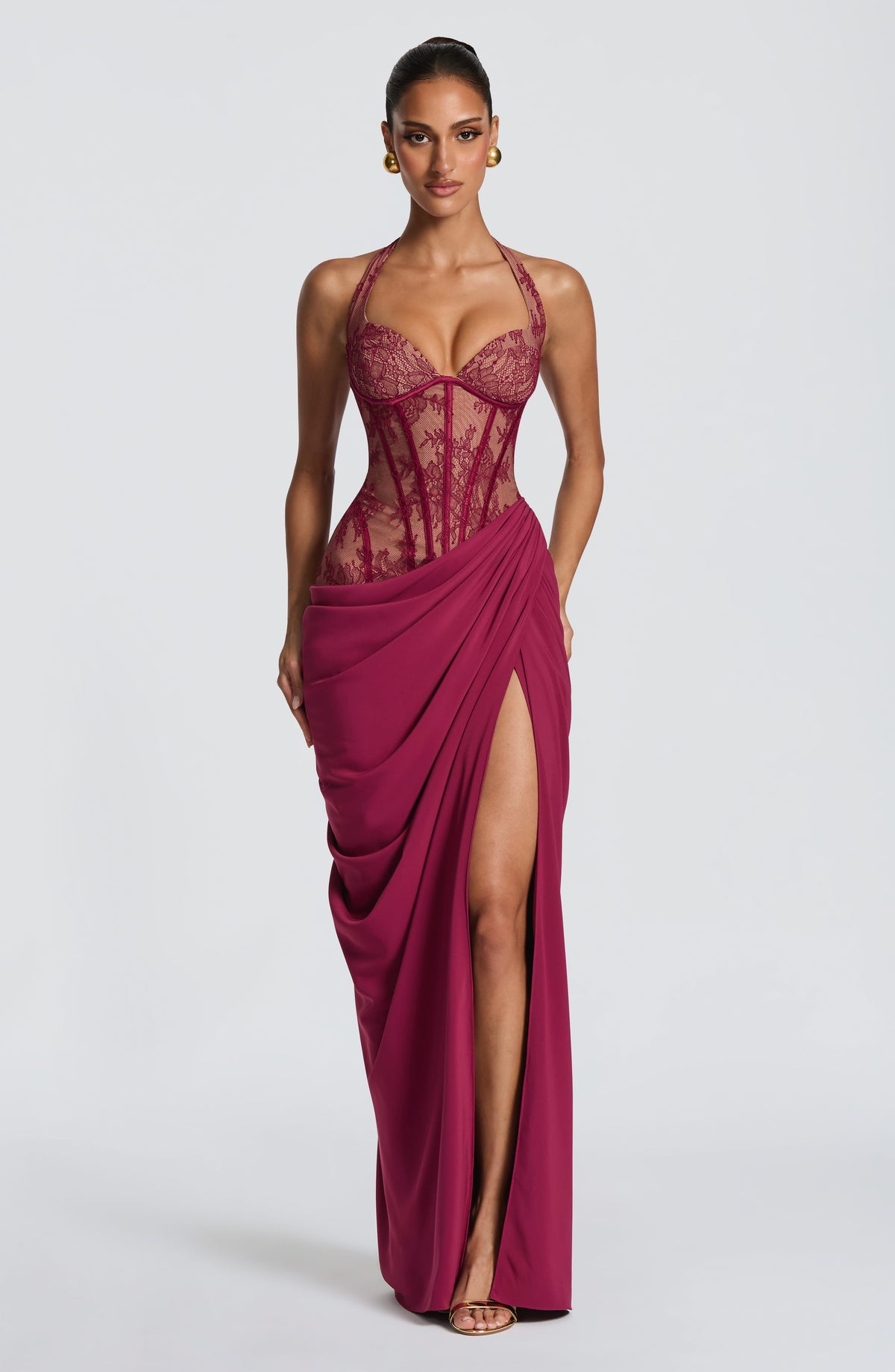 Flourenne Bonetta Maxi Dress in Mulberry