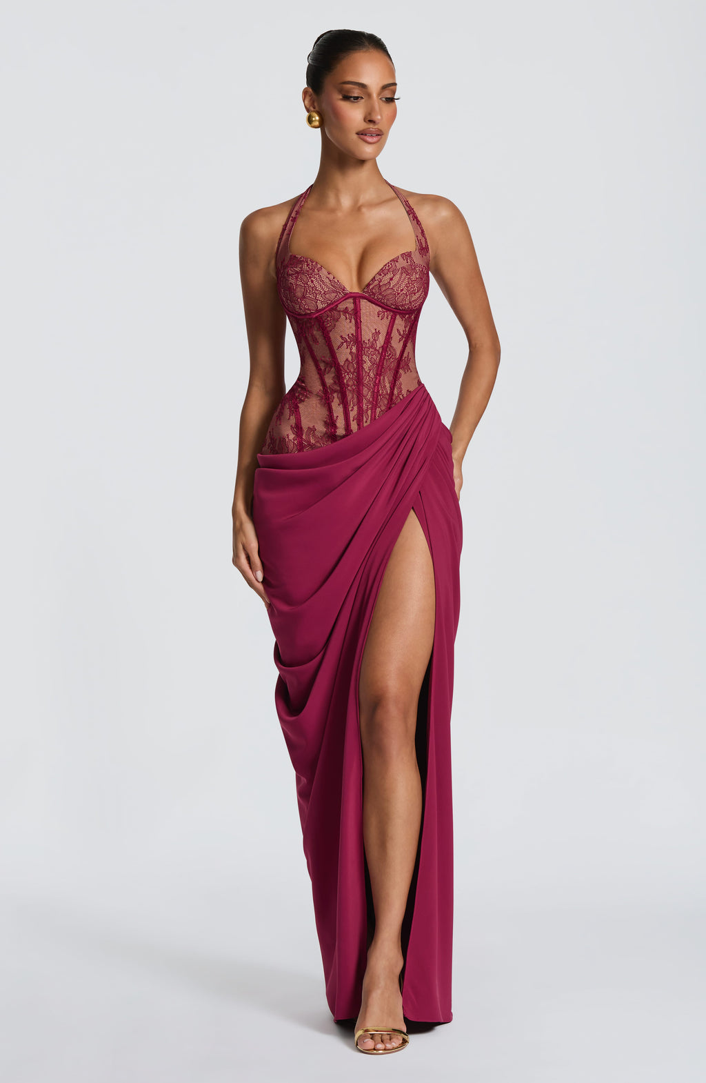 Flourenne Bonetta Maxi Dress in Mulberry
