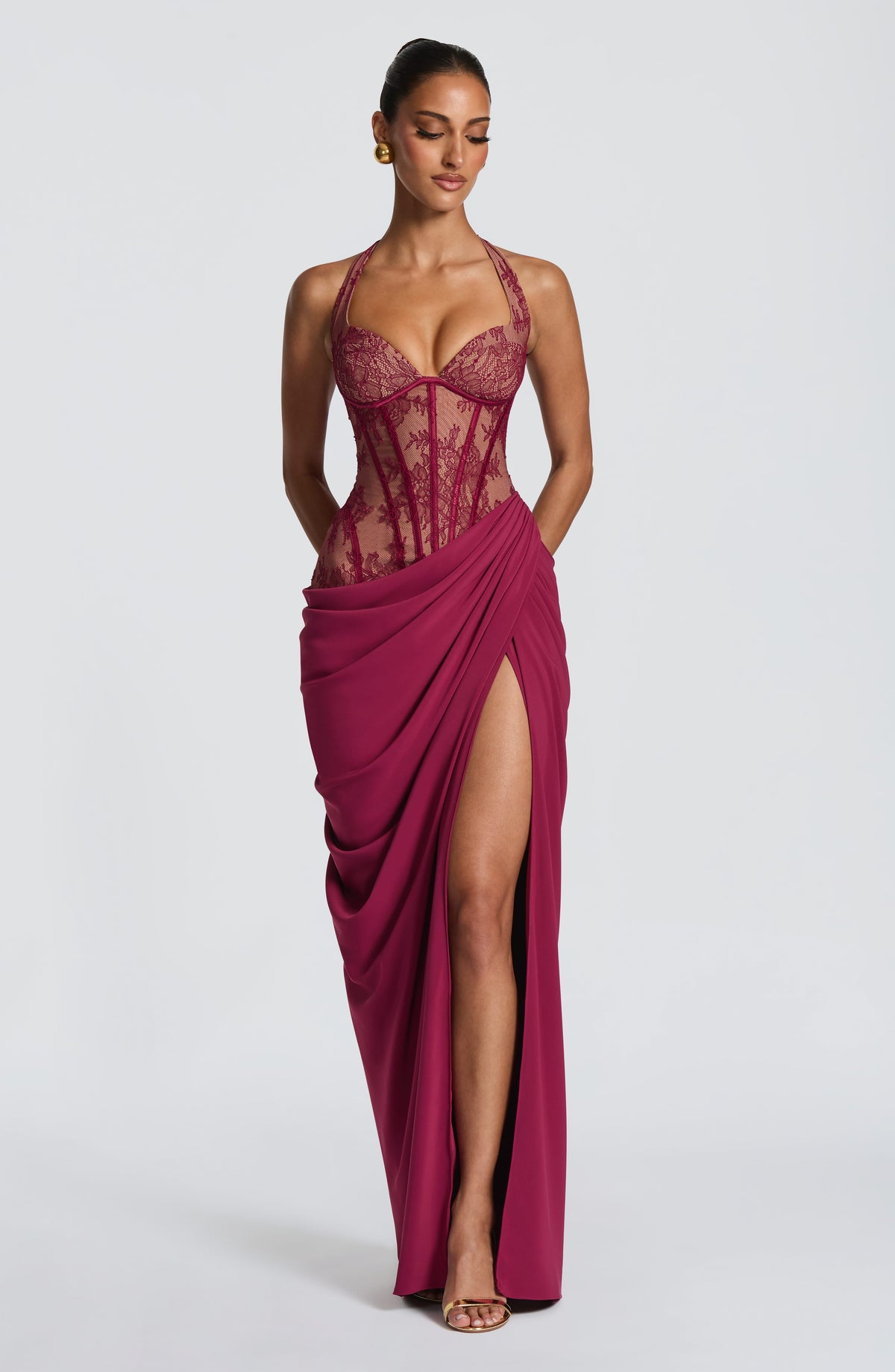 Flourenne Bonetta Maxi Dress in Mulberry