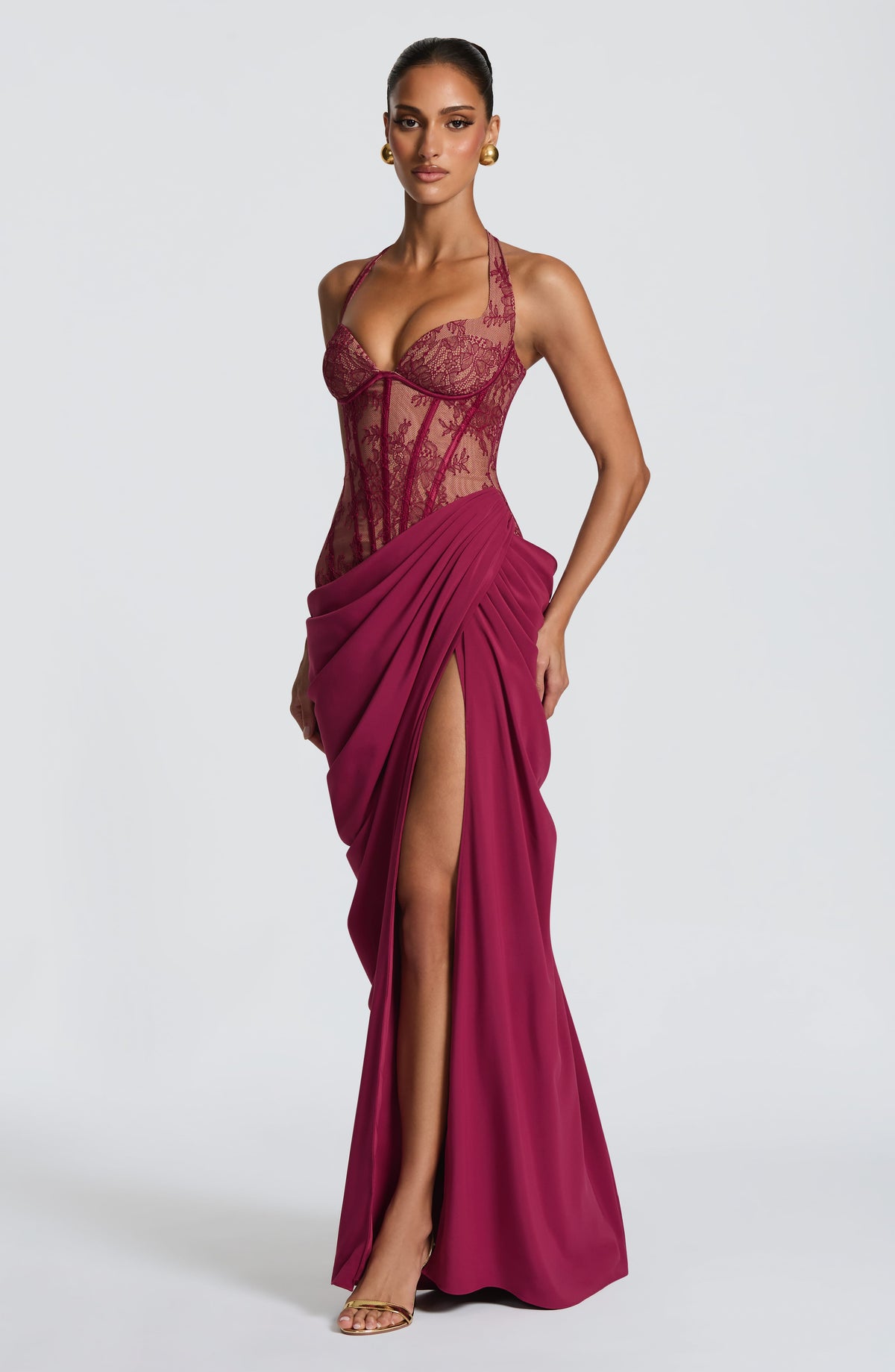 Flourenne Bonetta Maxi Dress in Mulberry