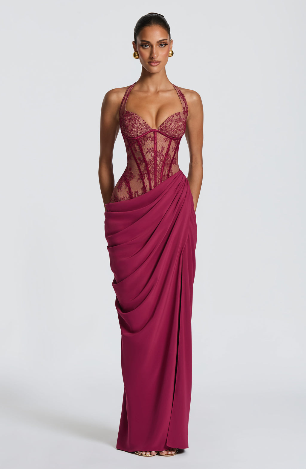 Flourenne Bonetta Maxi Dress in Mulberry