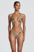 Flourenne Briella Bikini Bottom in Leopard Print